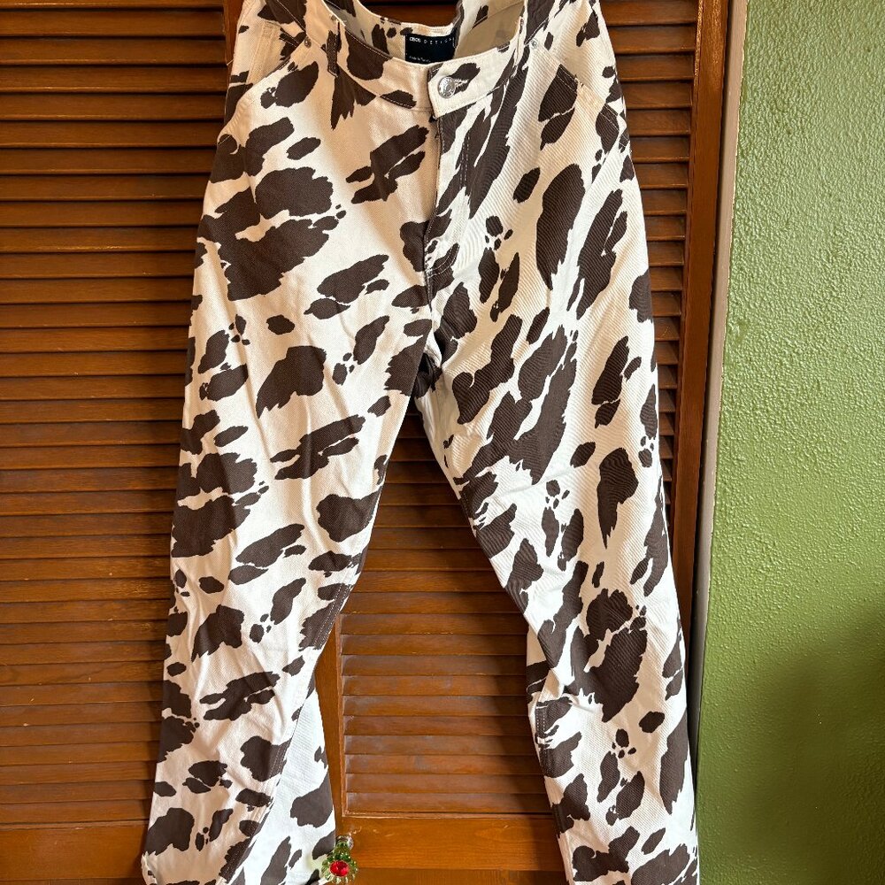 ASOS Cow Print Denim Pants Size 30/32